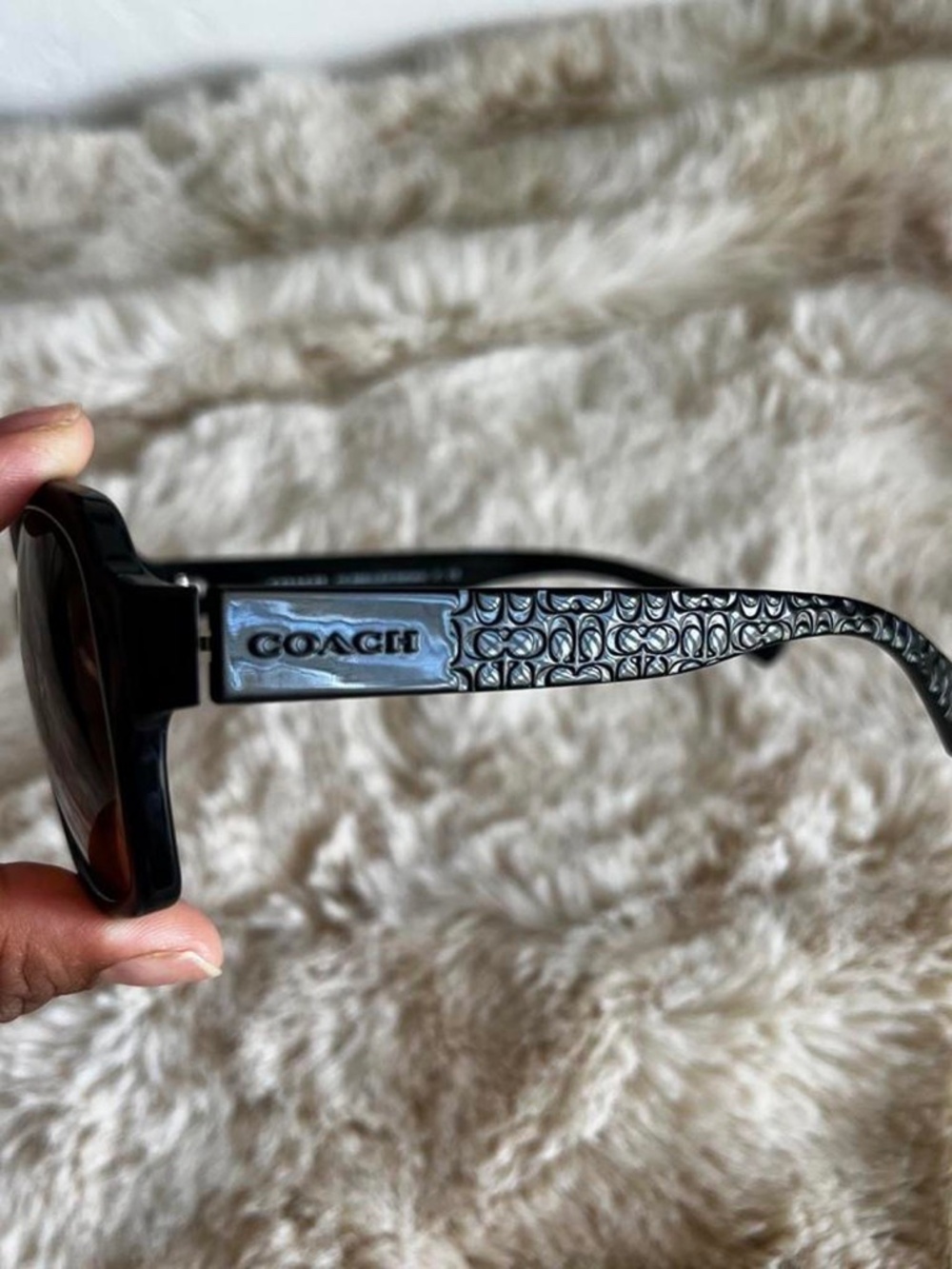 COACH Barbara HC 8099 Black Oversized Square Sunglasses